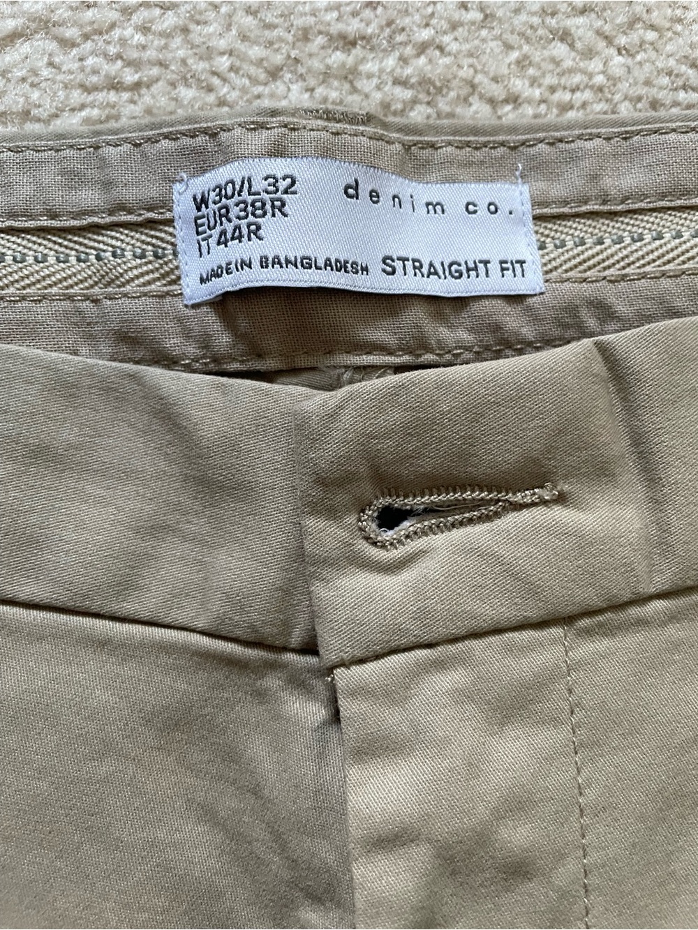 Denim&Co Men's Straight Fit Chinos - Khaki